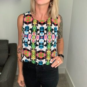 Neon Patterned Crop Top